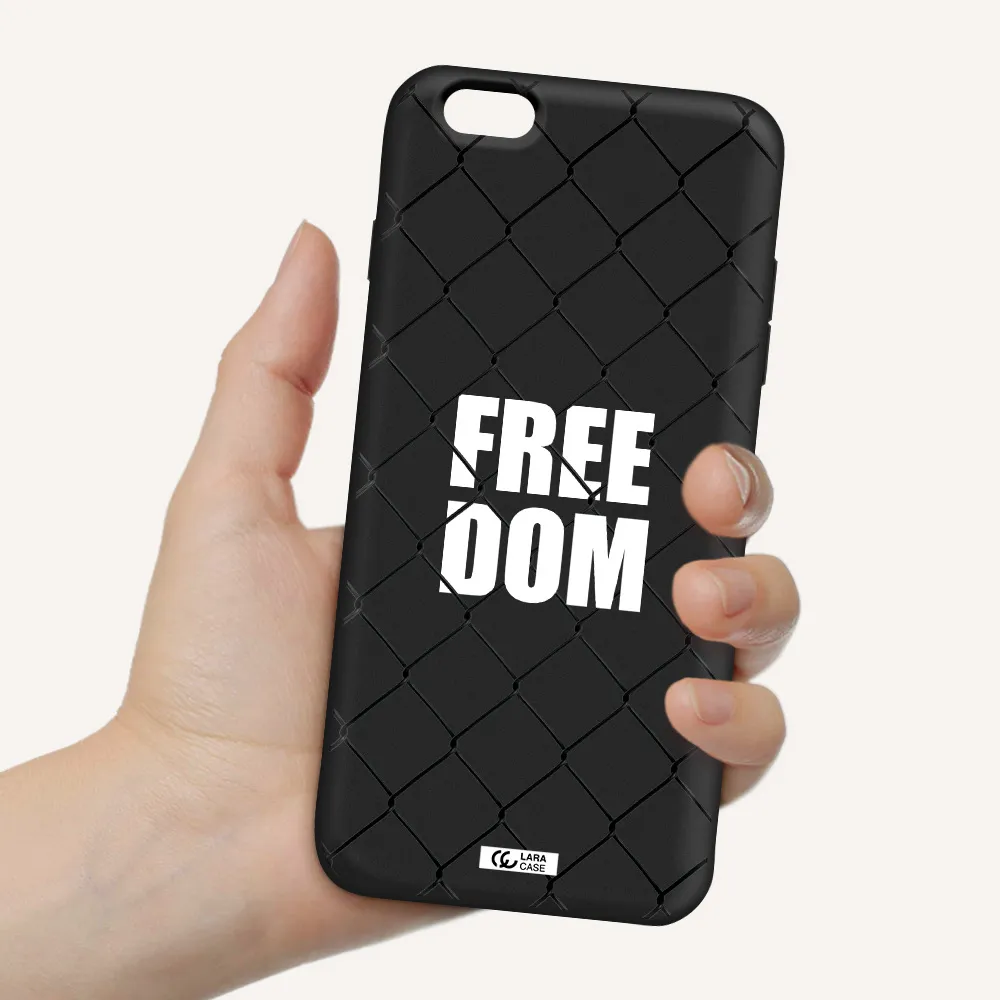 a close-up of a chain link fence Apple iPhone 6S Silicone black Case