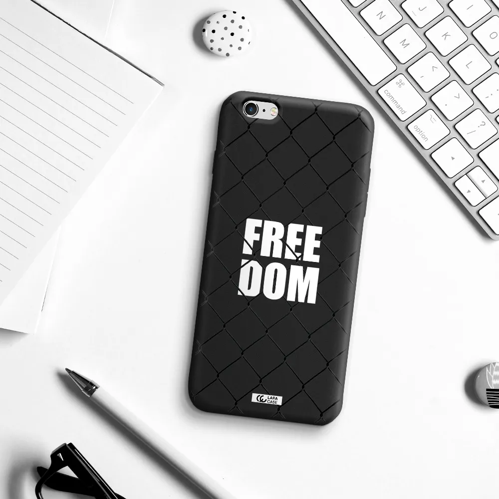 a close-up of a chain link fence Apple iPhone 6S Silicone black Case