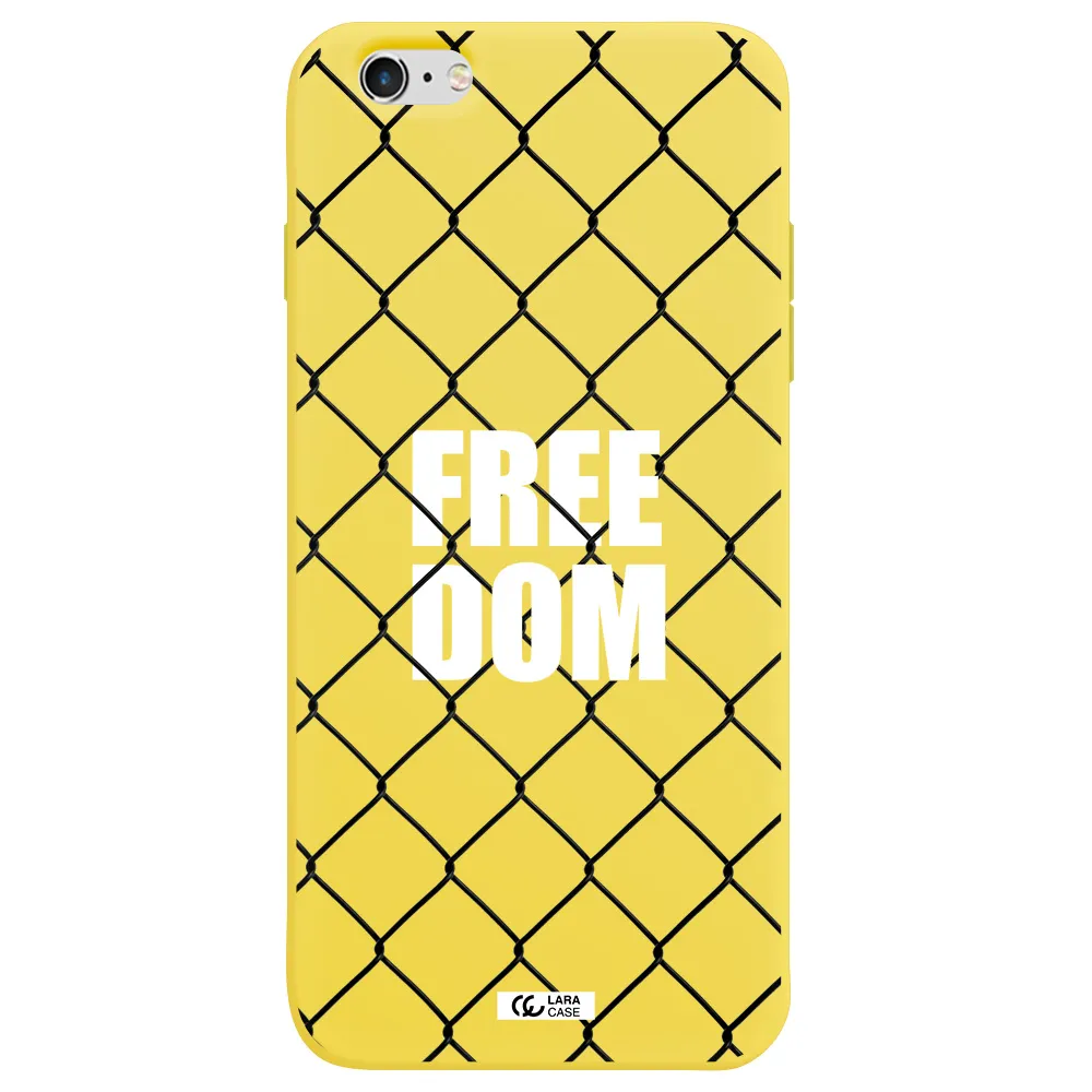 a close-up of a chain link fence Apple iPhone 6S Silicone canary yellow Case