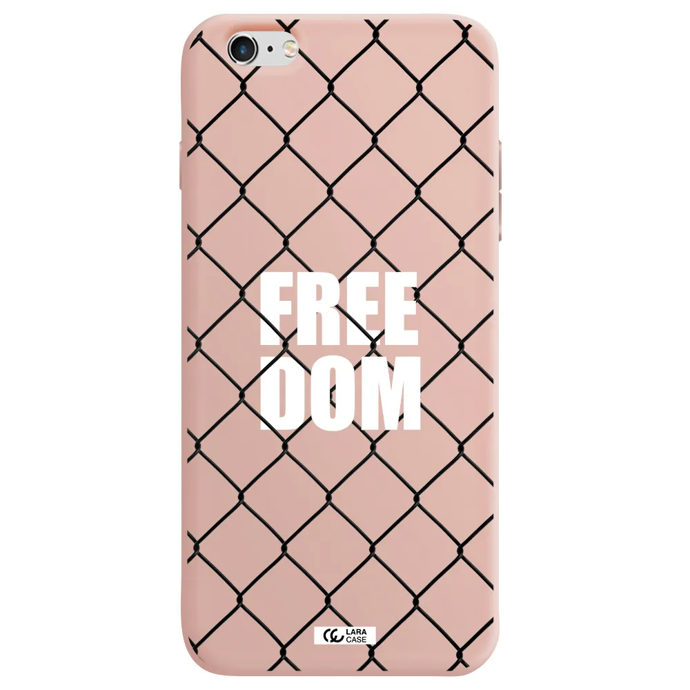 a close-up of a chain link fence Apple iPhone 6S Silicone pastel pink Case