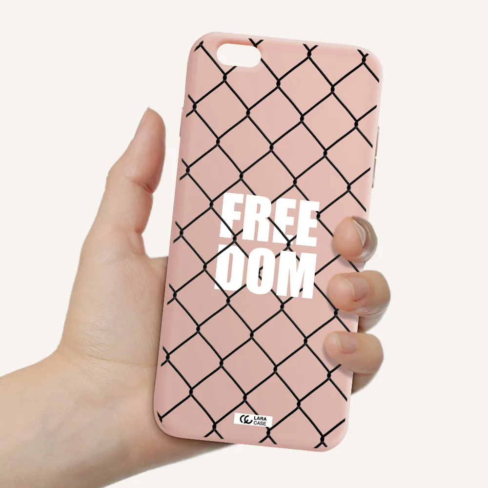 a close-up of a chain link fence Apple iPhone 6S Silicone pastel pink Case