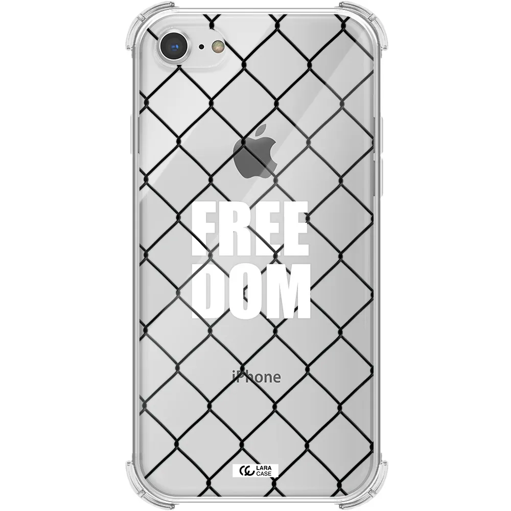 a close-up of a chain link fence Apple iPhone 7 Clear PC Case