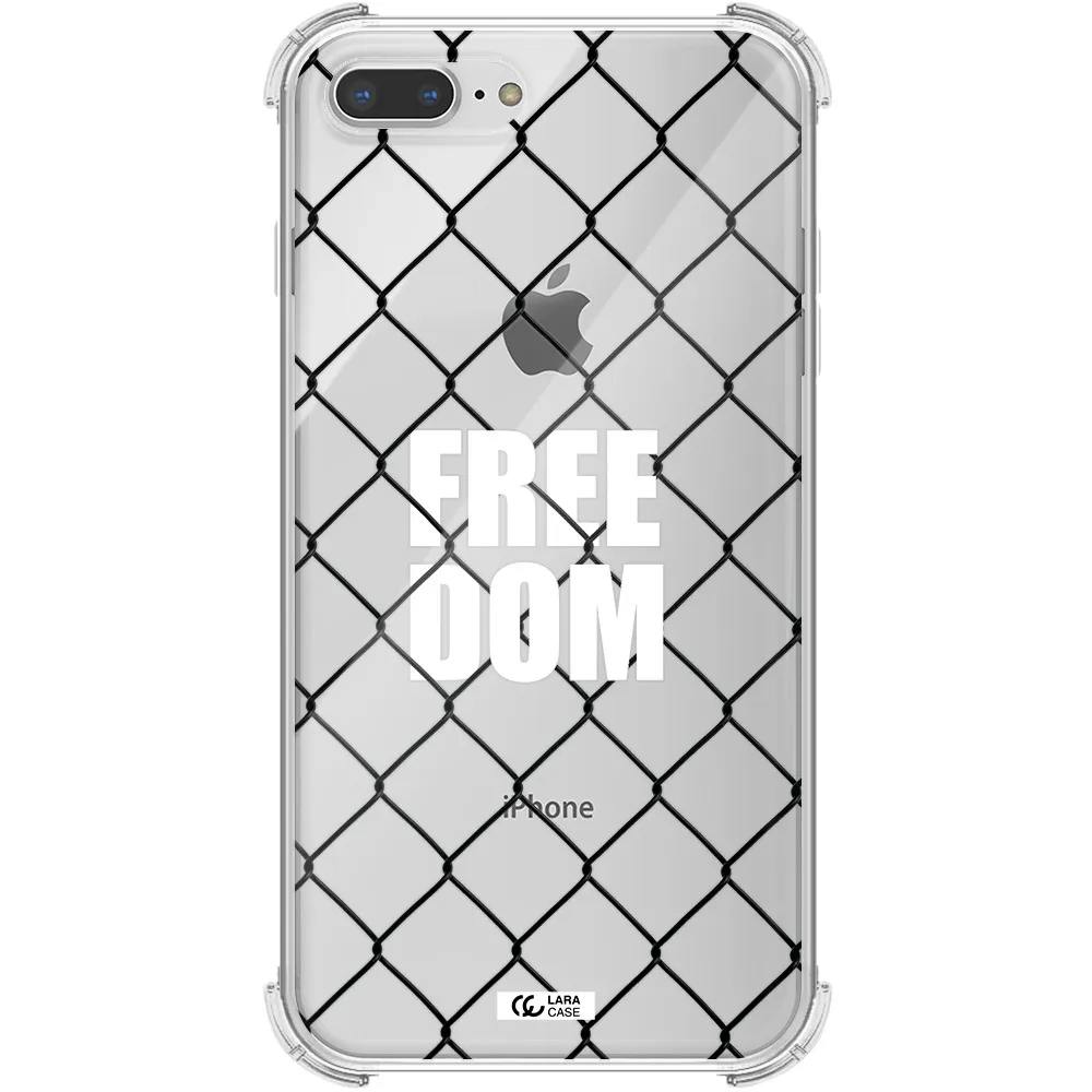 a close-up of a chain link fence Apple iPhone 7 plus Clear PC Case