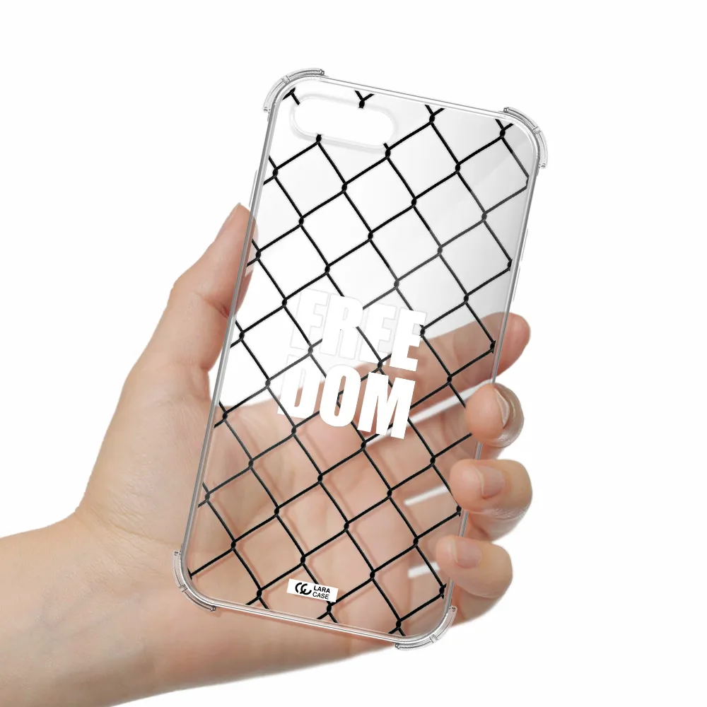 a close-up of a chain link fence Apple iPhone 7 plus Clear PC Case