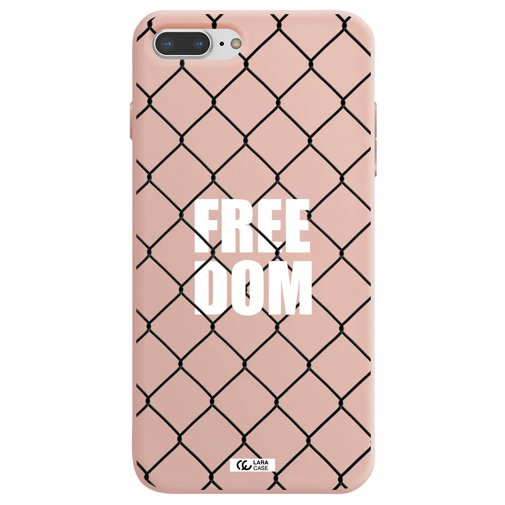 a close-up of a chain link fence Apple iPhone 7 plus Silicone pastel pink Case