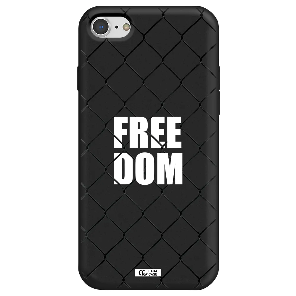 a close-up of a chain link fence Apple iPhone 7 Silicone black Case