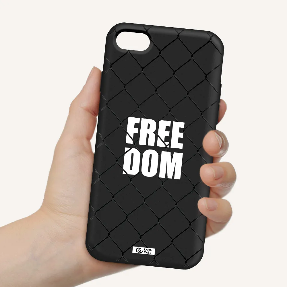 a close-up of a chain link fence Apple iPhone 7 Silicone black Case