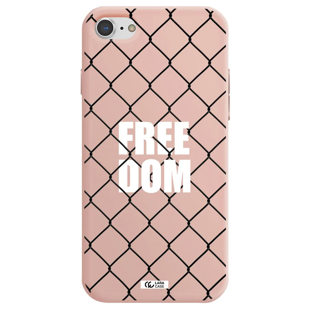 a close-up of a chain link fence Apple iPhone 7 Silicone pastel pink Case