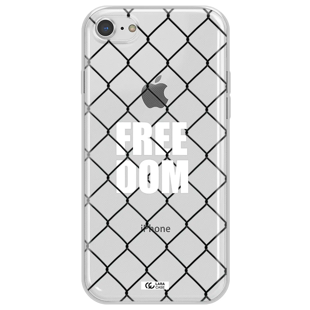 a close-up of a chain link fence Apple iPhone 8 Clear TPU Case