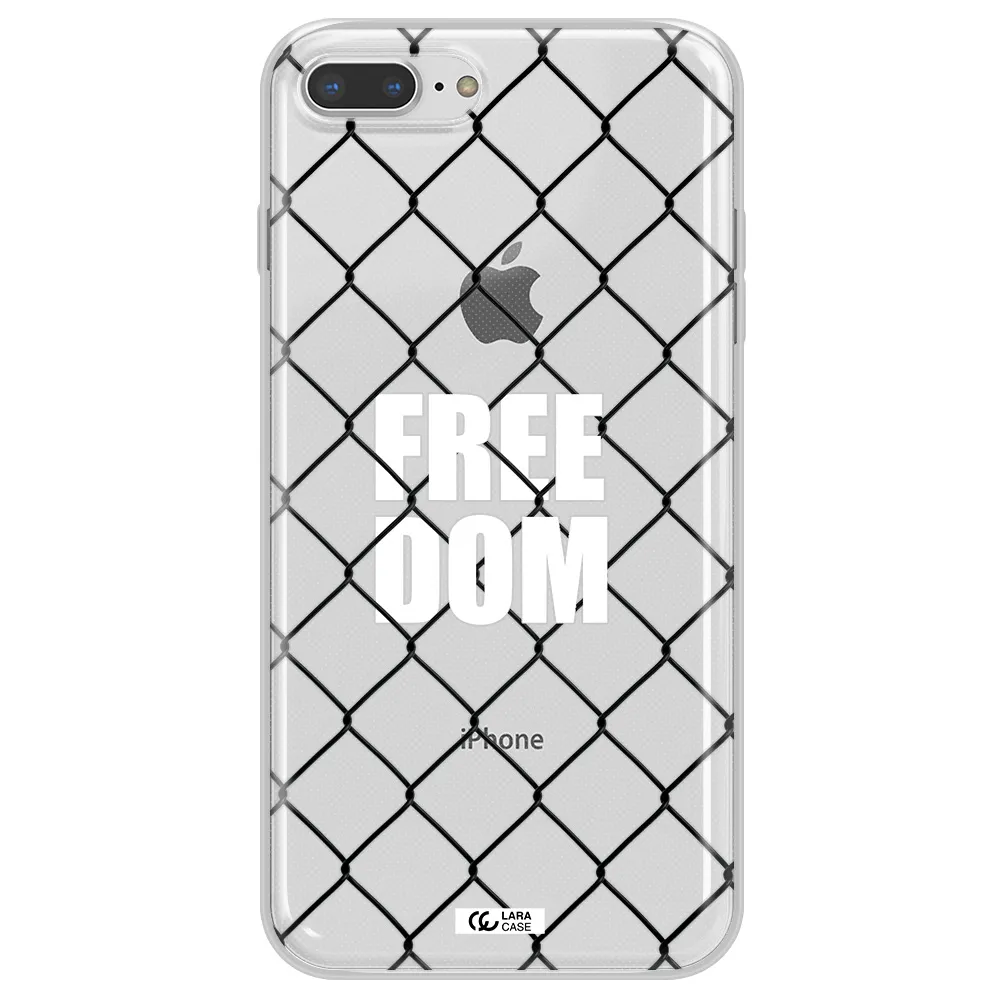 a close-up of a chain link fence Apple iPhone 8 plus Clear TPU Case