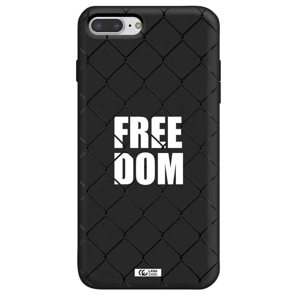 a close-up of a chain link fence Apple iPhone 8 plus Silicone black Case