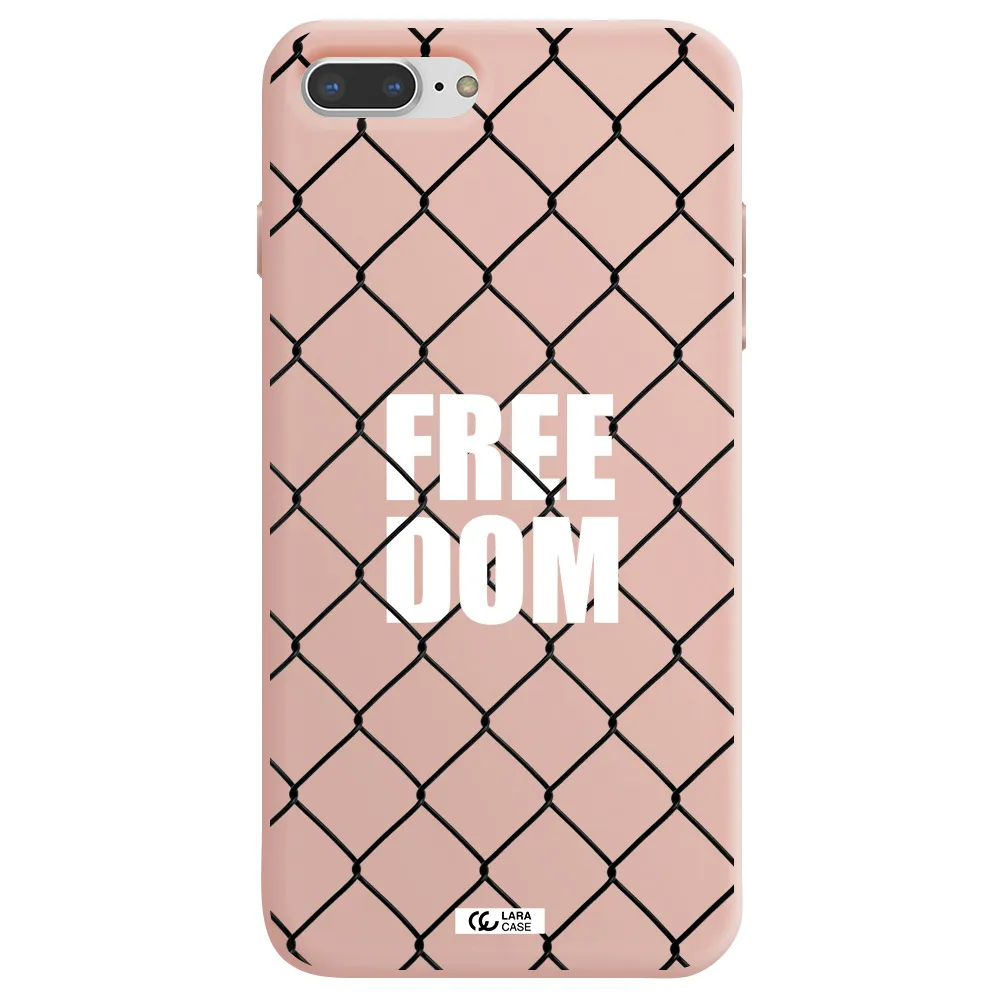 a close-up of a chain link fence Apple iPhone 8 plus Silicone pastel pink Case