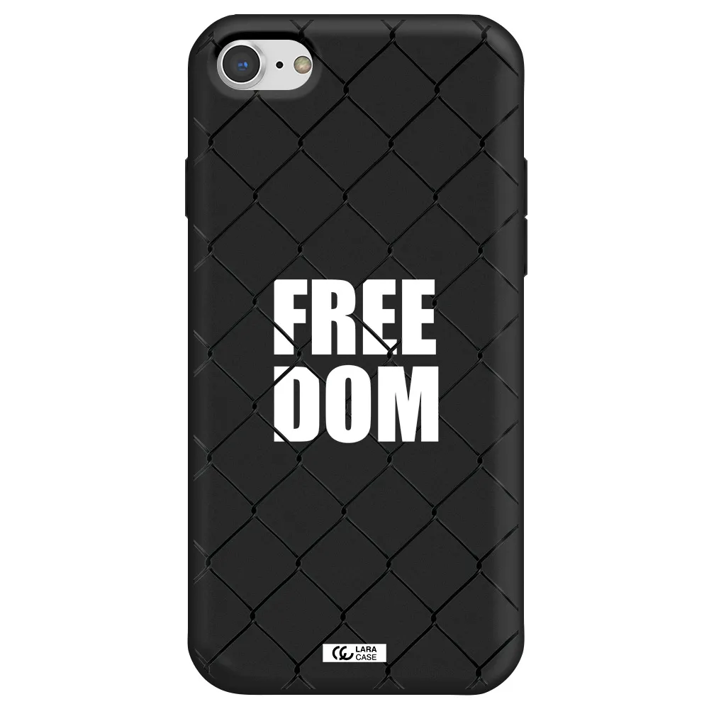 a close-up of a chain link fence Apple iPhone 8 Silicone black Case