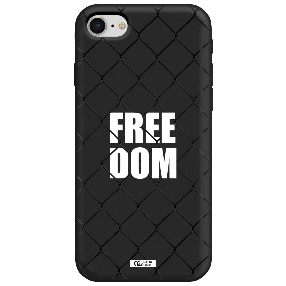 a close-up of a chain link fence Apple iPhone se 2020 Silicone black Case