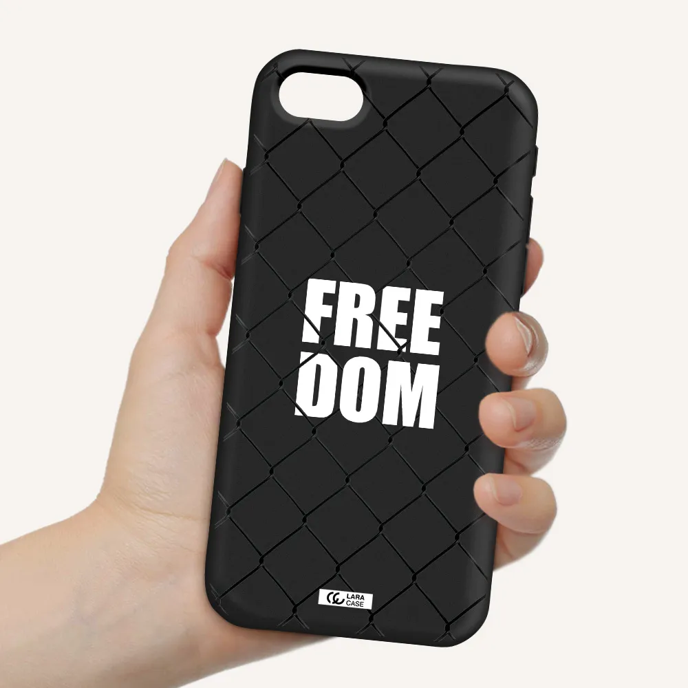 a close-up of a chain link fence Apple iPhone se 2020 Silicone black Case