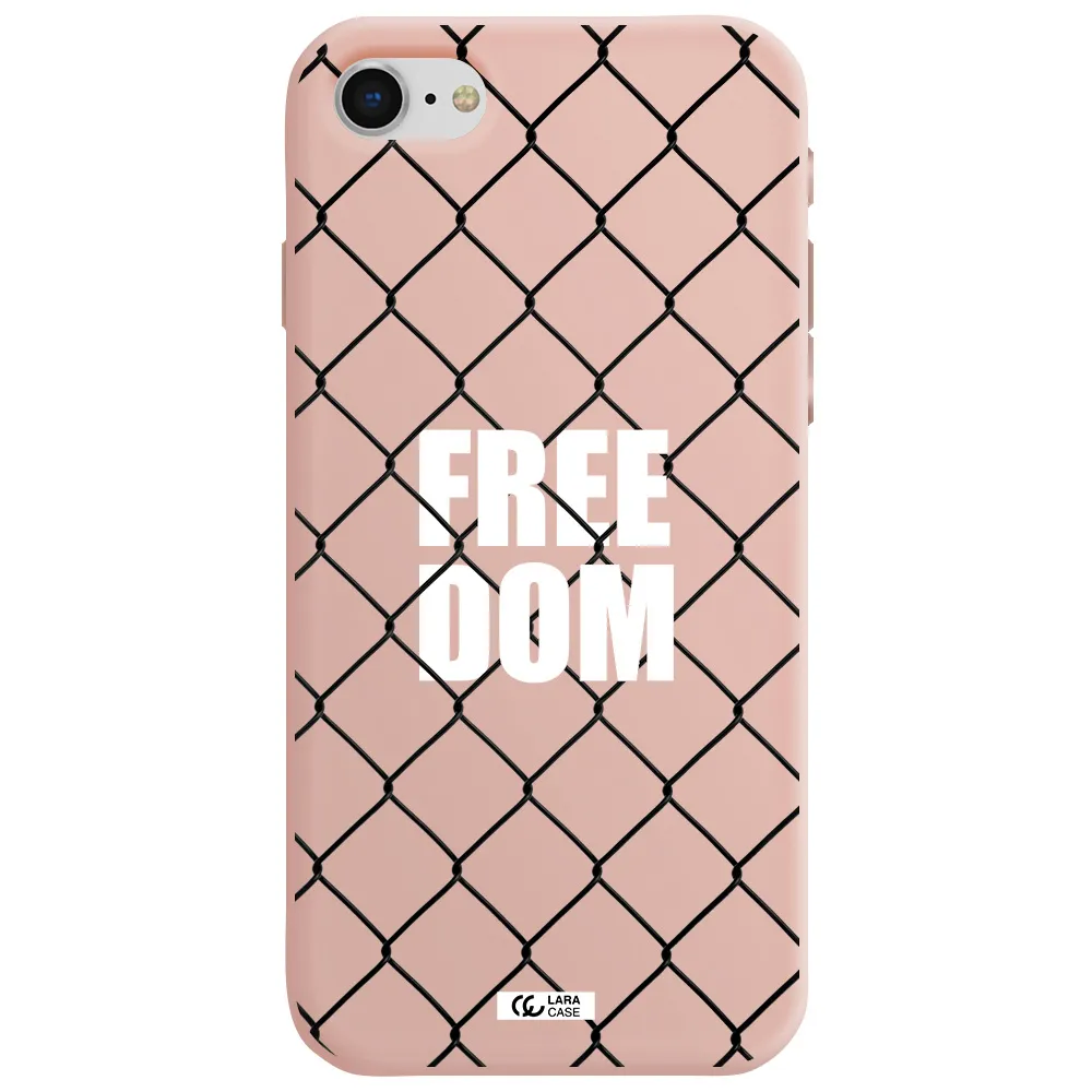 a close-up of a chain link fence Apple iPhone se 2020 Silicone pastel pink Case