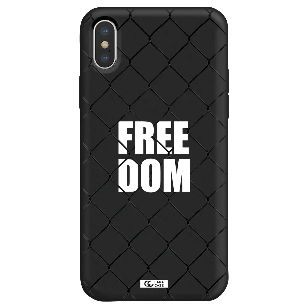 a close-up of a chain link fence Apple iPhone X Silicone black Case