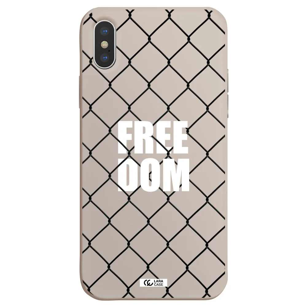 a close-up of a chain link fence Apple iPhone X Silicone Stone Case