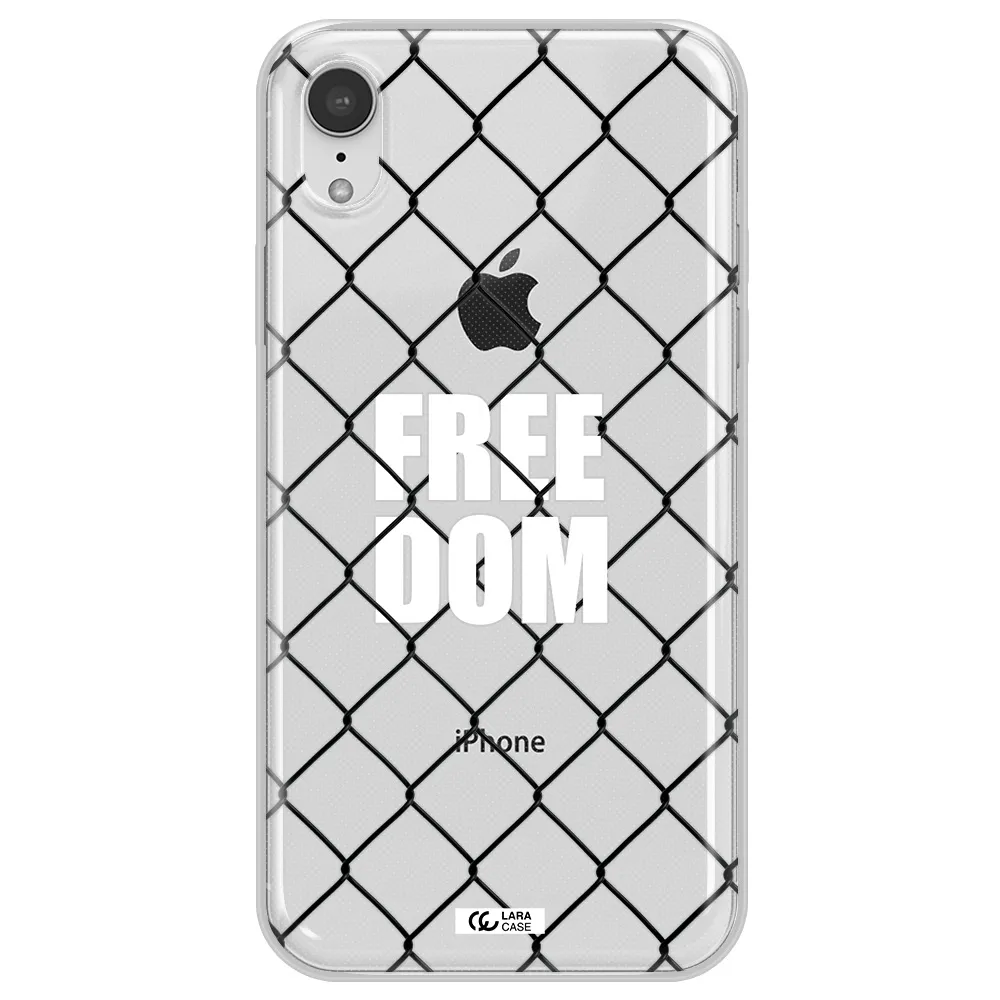 a close-up of a chain link fence Apple iPhone XR Clear TPU Case