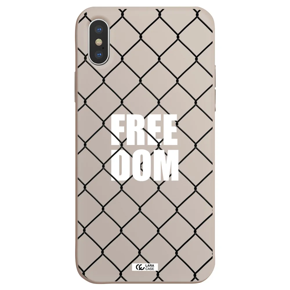 a close-up of a chain link fence Apple iPhone XS Silicone Stone Case