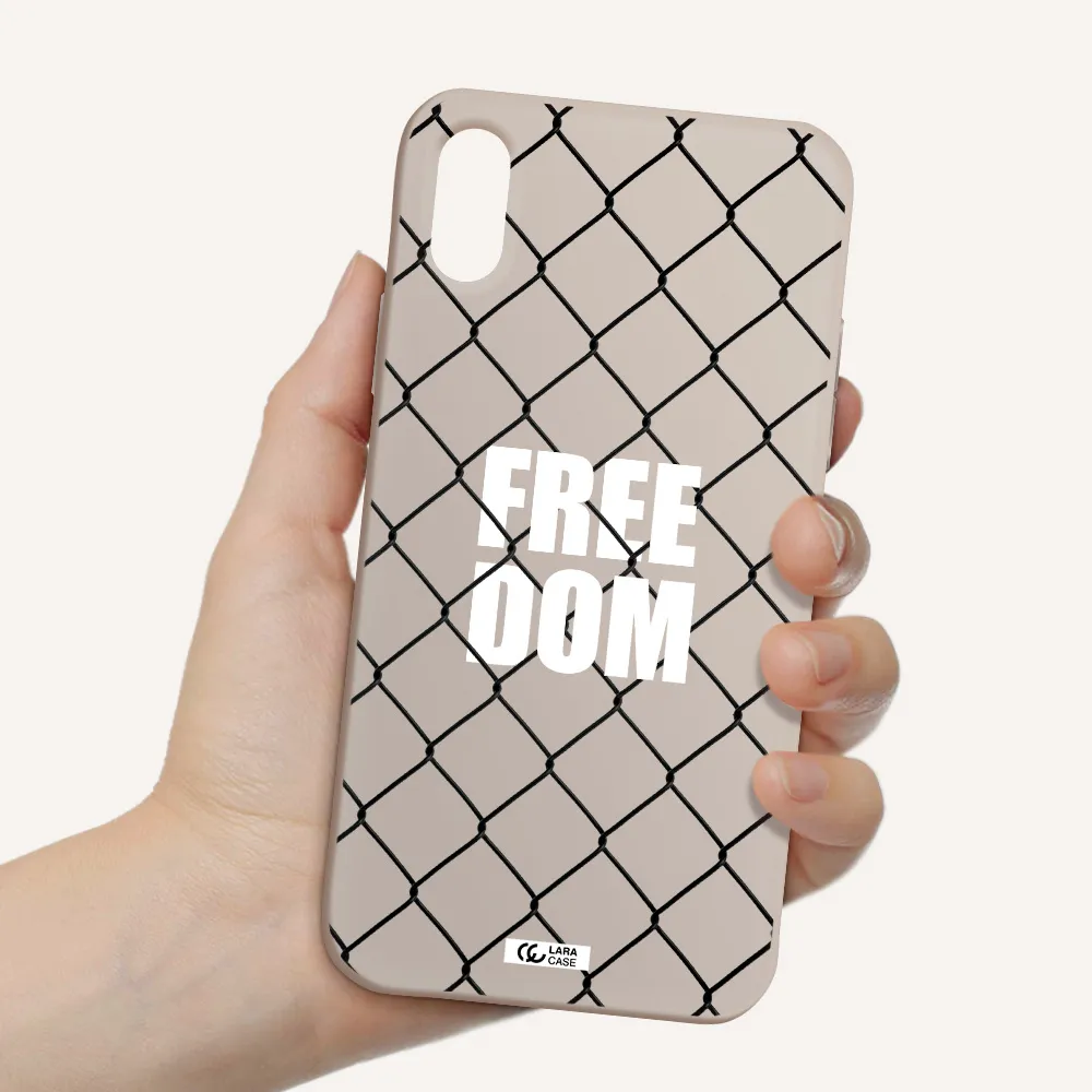 a close-up of a chain link fence Apple iPhone XS Silicone Stone Case