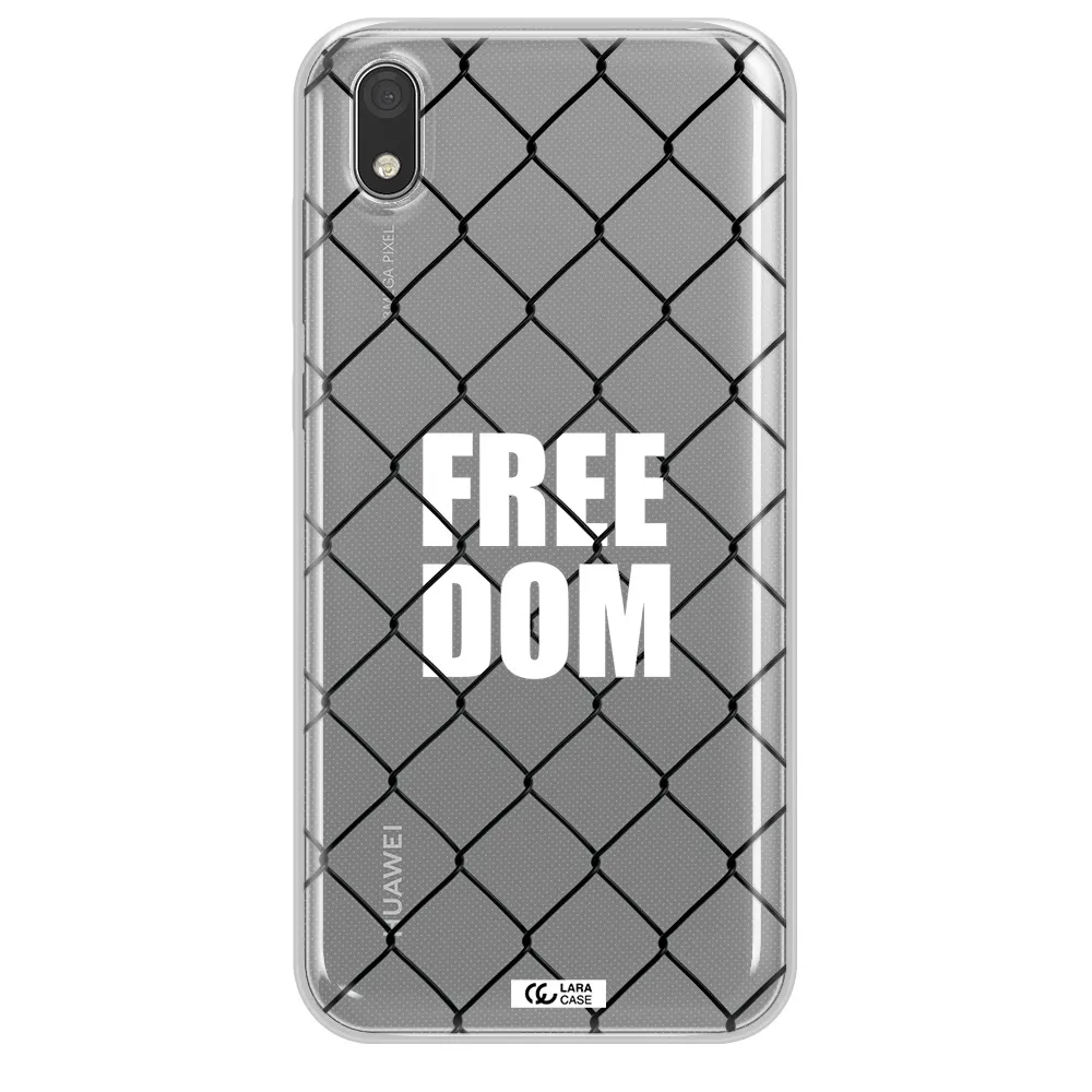 a close-up of a chain link fence Huawei Honor 8S Clear TPU Case