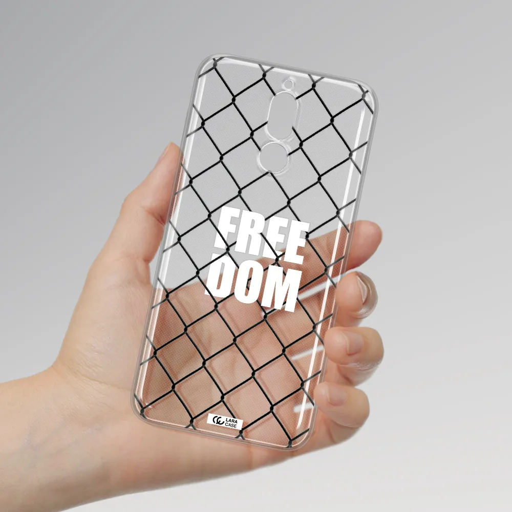 a close-up of a chain link fence Huawei Mate 10 Lite Clear TPU Case