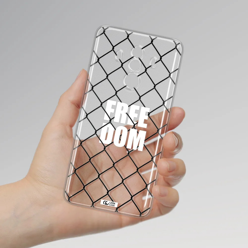 a close-up of a chain link fence Huawei Mate 10 Pro Clear TPU Case