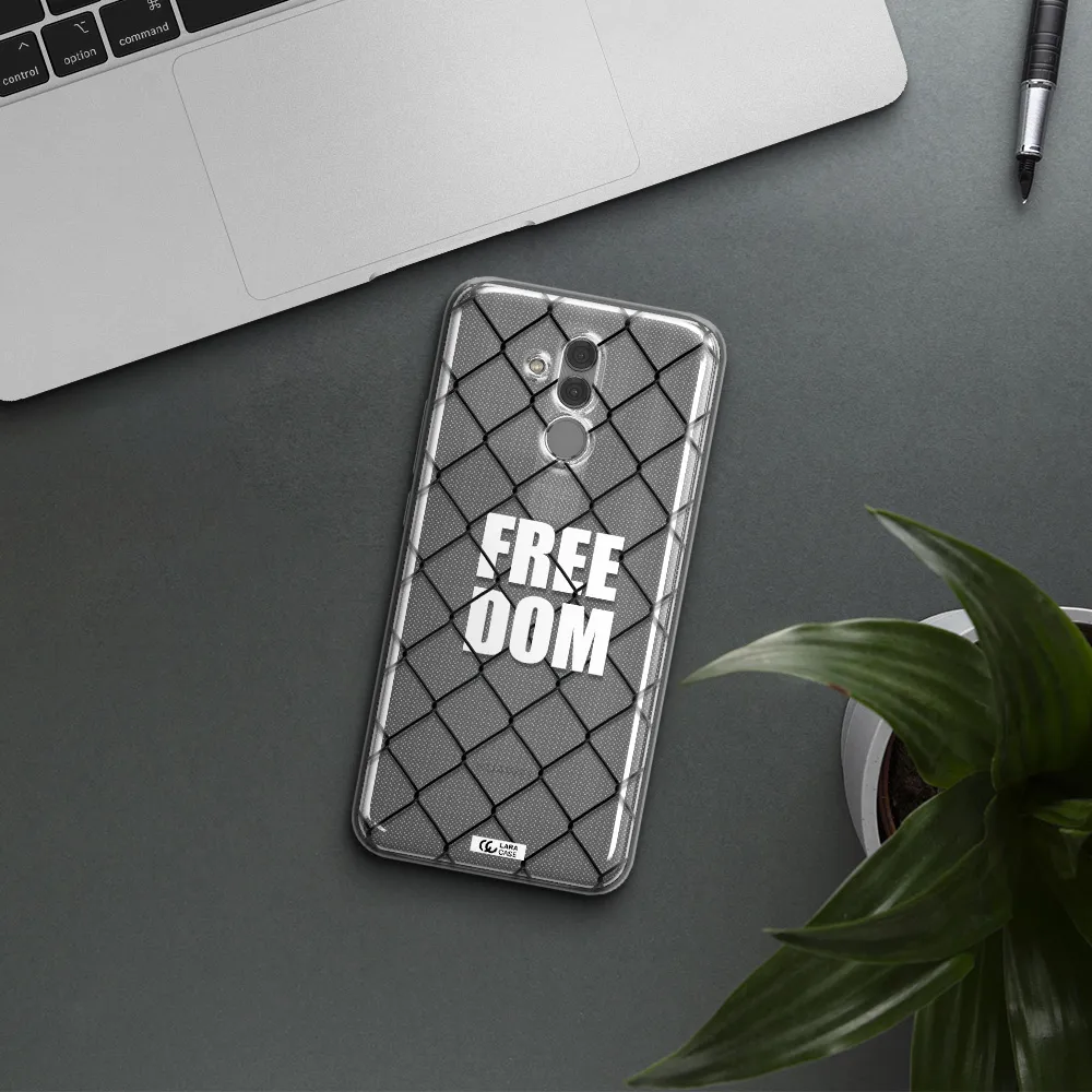 a close-up of a chain link fence Huawei Mate 20 Lite Clear TPU Case