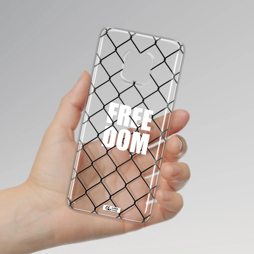 a close-up of a chain link fence Huawei Mate 20 Pro Clear TPU Case