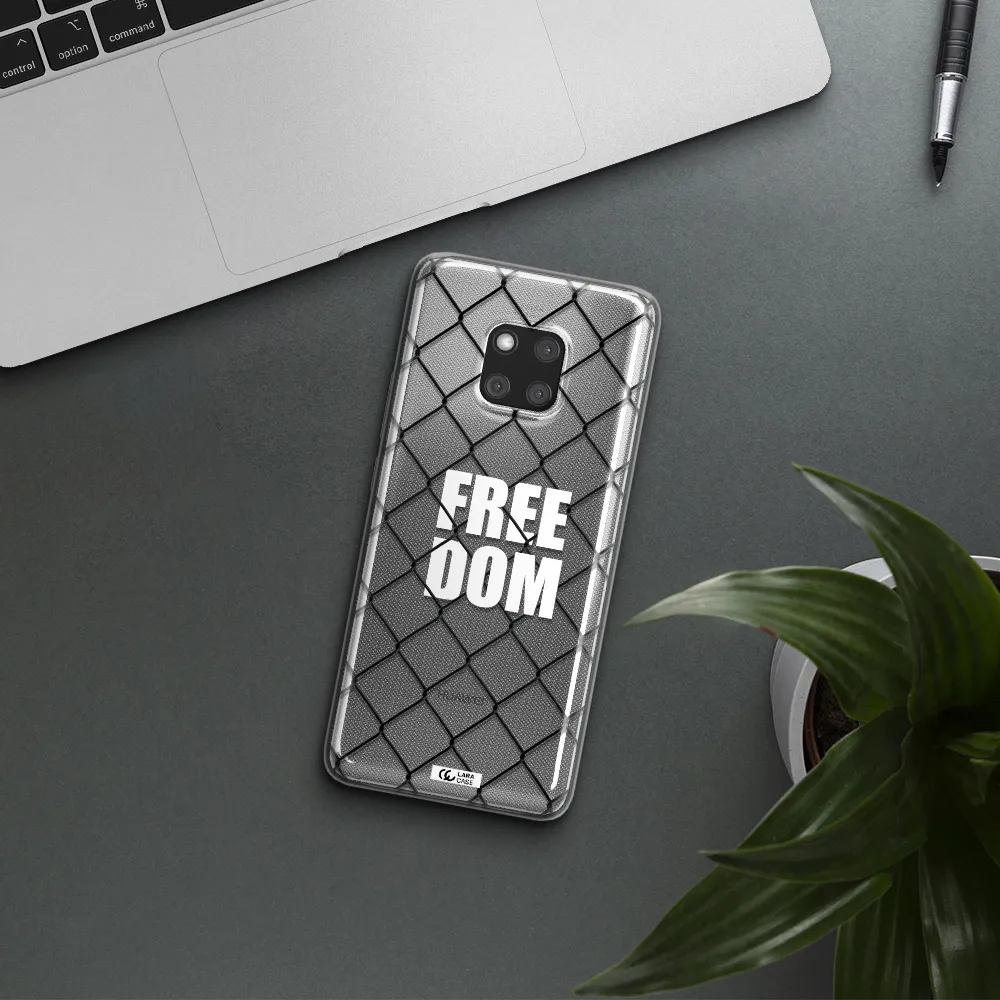 a close-up of a chain link fence Huawei Mate 20 Pro Clear TPU Case