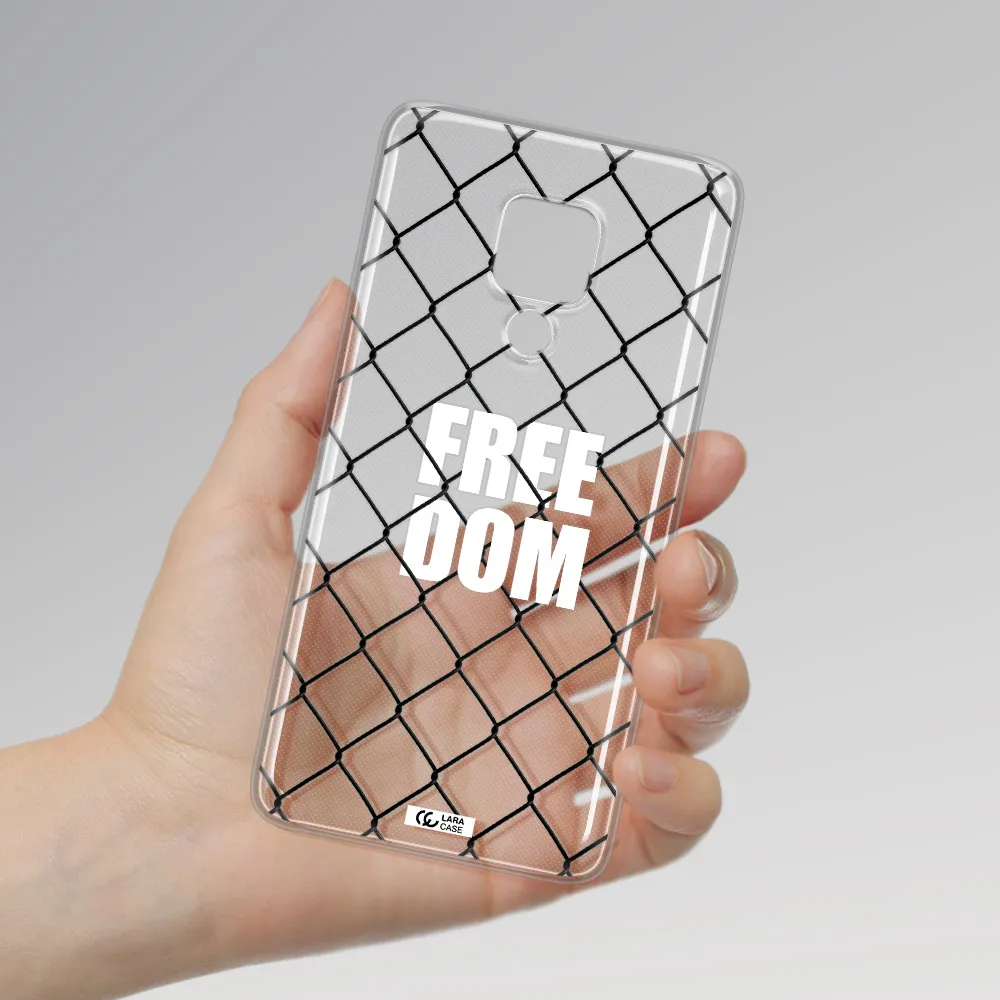 a close-up of a chain link fence Huawei Mate 20X Clear TPU Case