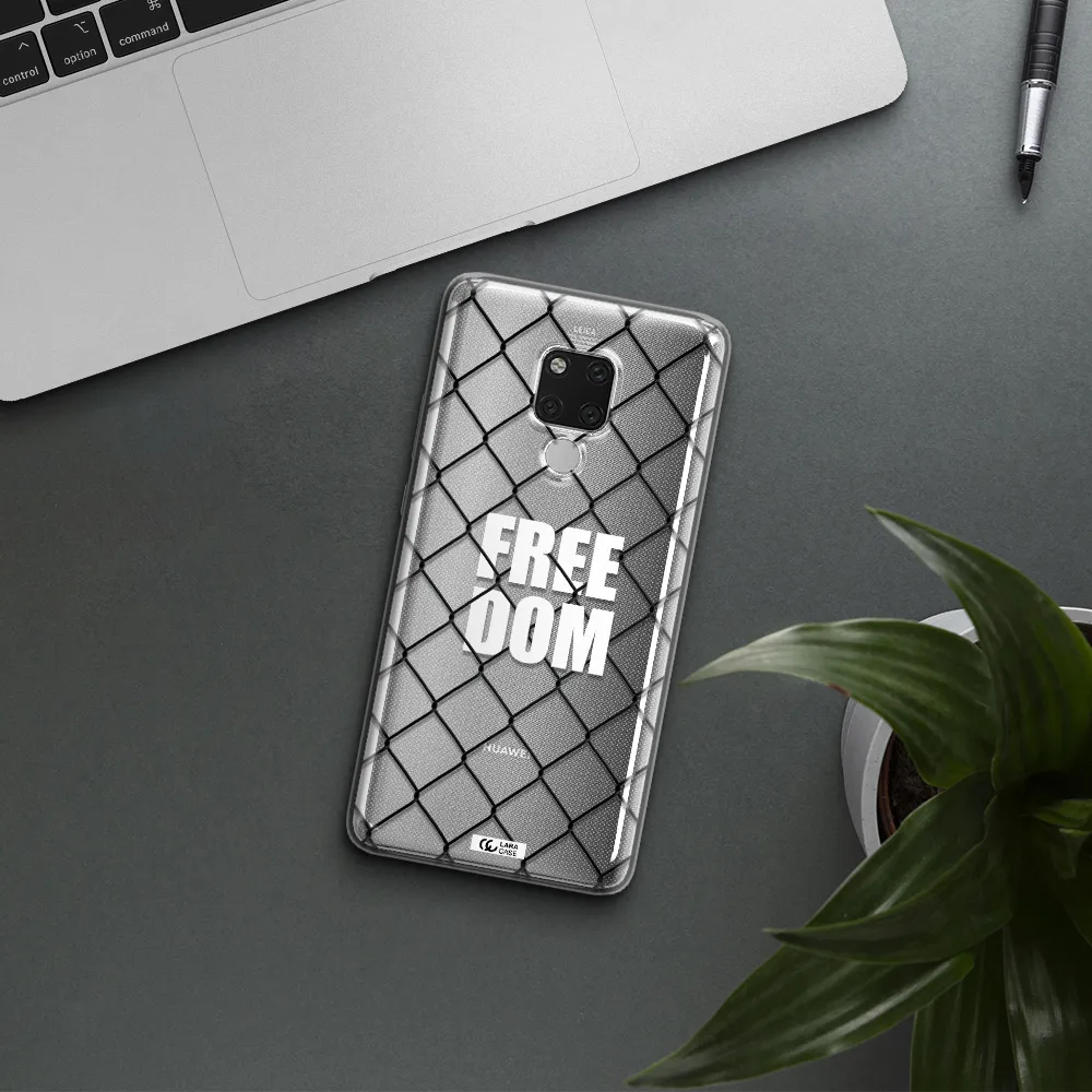 a close-up of a chain link fence Huawei Mate 20X Clear TPU Case