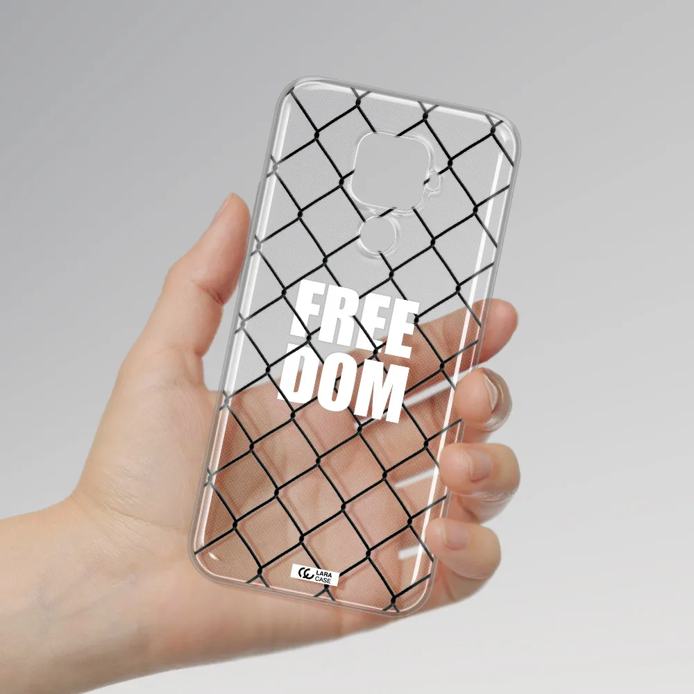 a close-up of a chain link fence Huawei Mate 30 Lite Clear TPU Case