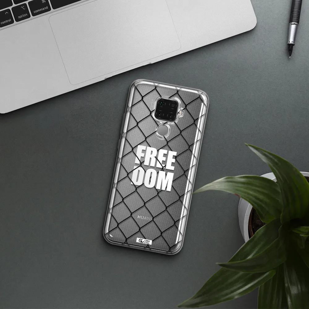 a close-up of a chain link fence Huawei Mate 30 Lite Clear TPU Case