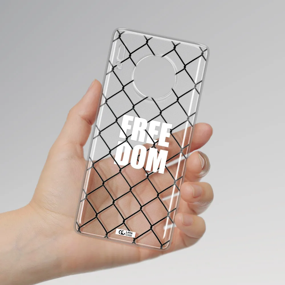 a close-up of a chain link fence Huawei Mate 30 Pro Clear TPU Case