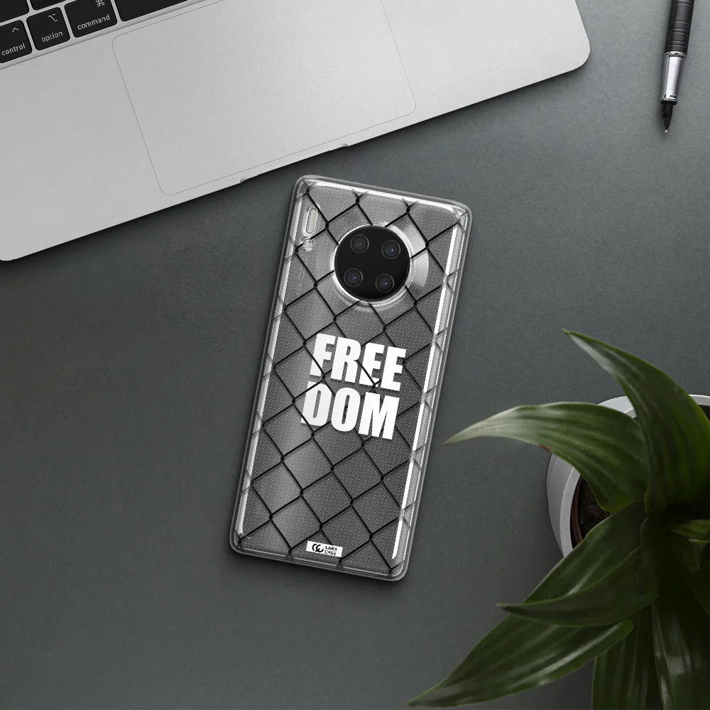 a close-up of a chain link fence Huawei Mate 30 Pro Clear TPU Case