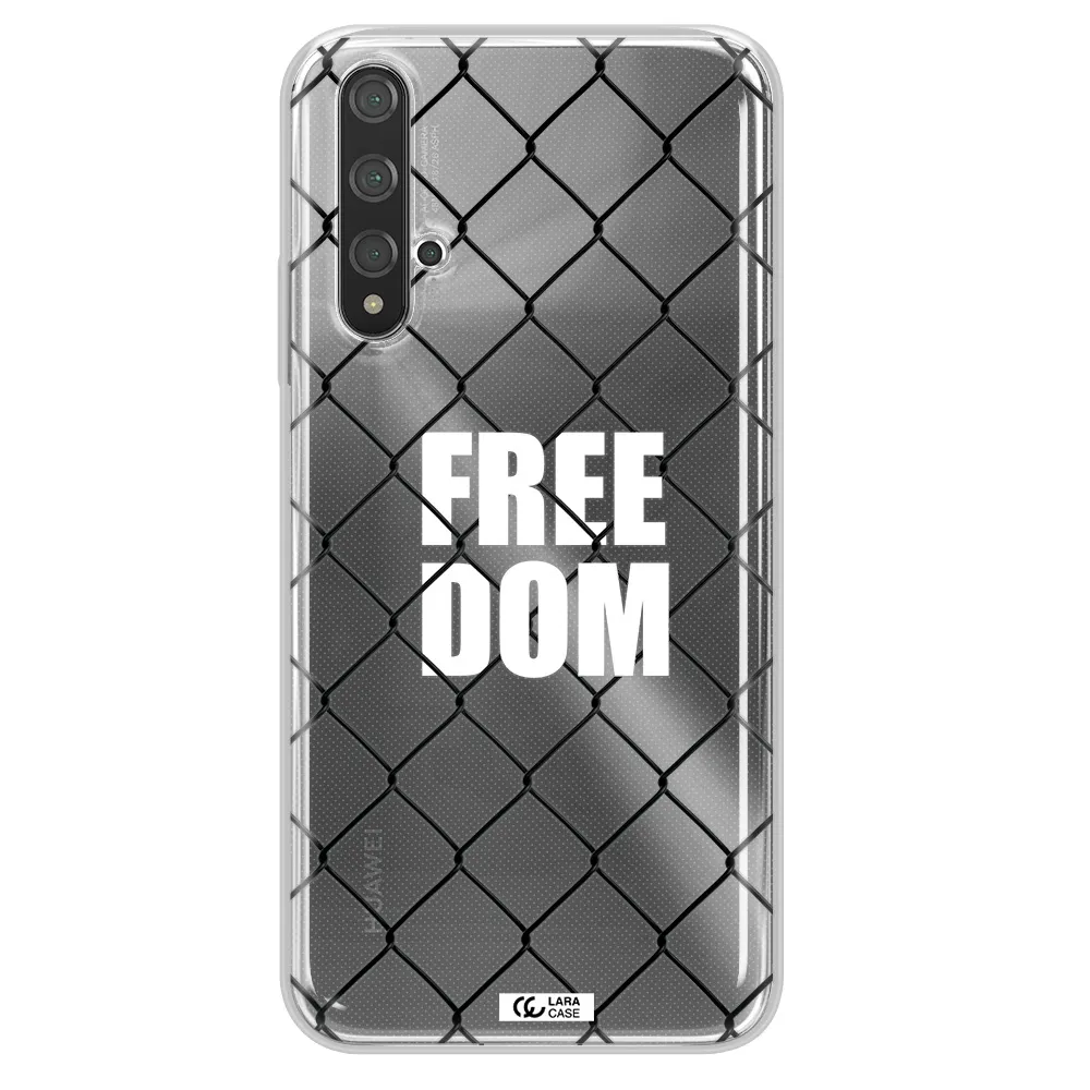 a close-up of a chain link fence Huawei Nova 5t Clear TPU Case