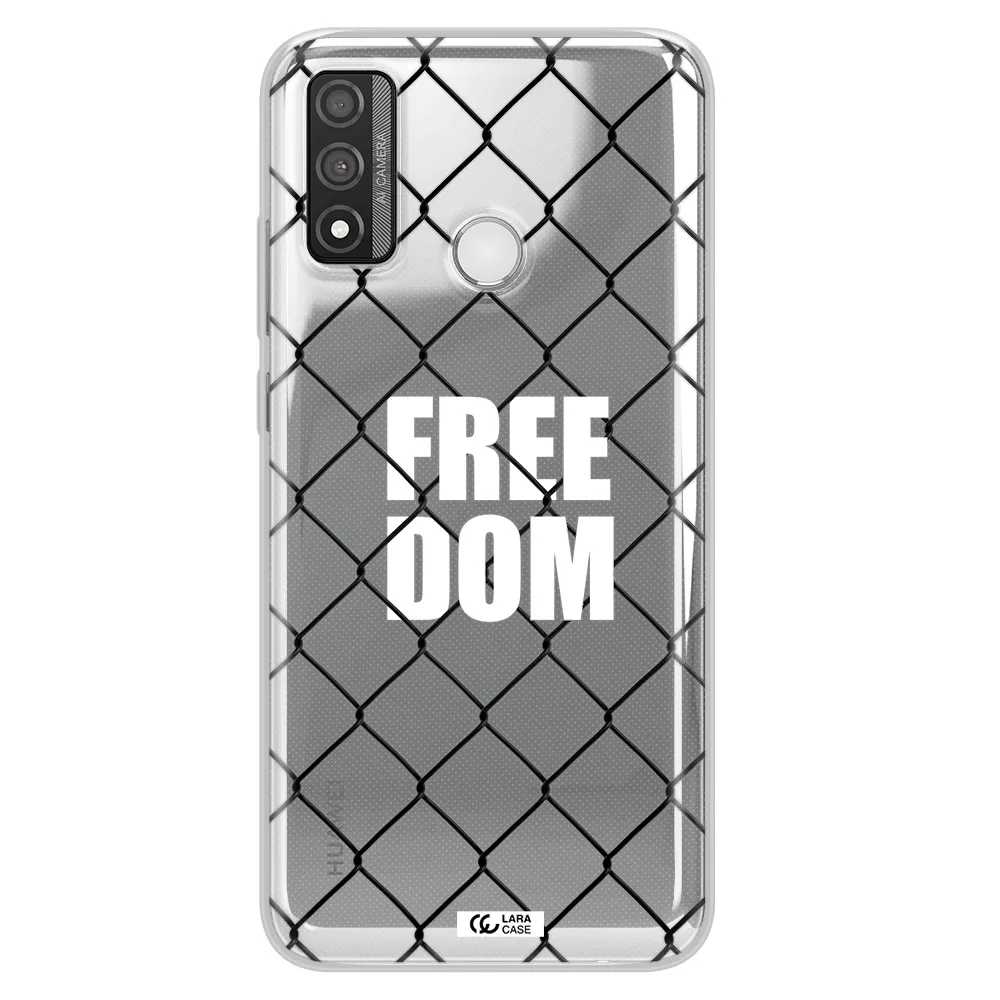 a close-up of a chain link fence Huawei P Smart 2020 Clear TPU Case