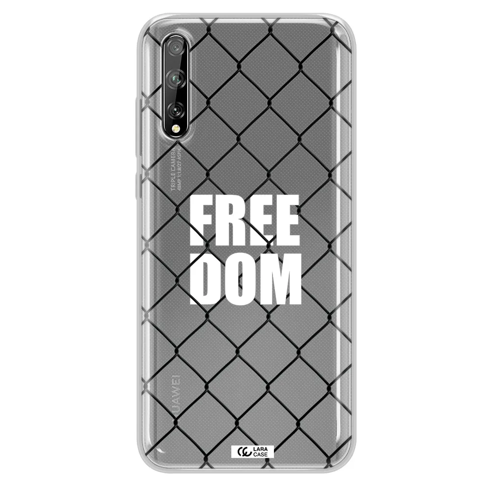 a close-up of a chain link fence Huawei P Smart S Clear TPU Case