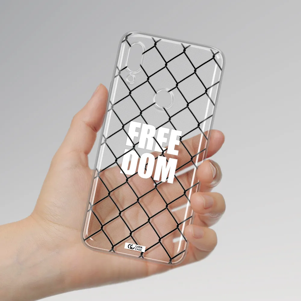 a close-up of a chain link fence Huawei P Smart Z Clear TPU Case