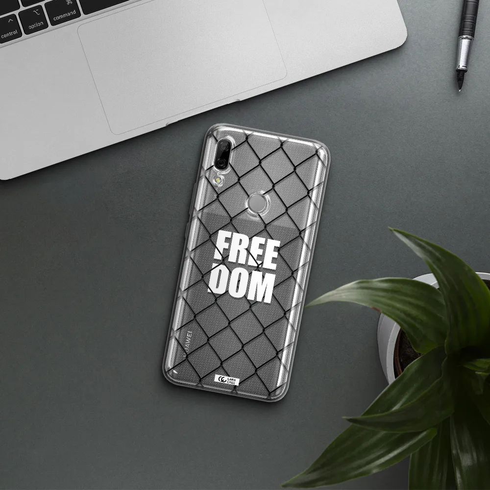 a close-up of a chain link fence Huawei P Smart Z Clear TPU Case