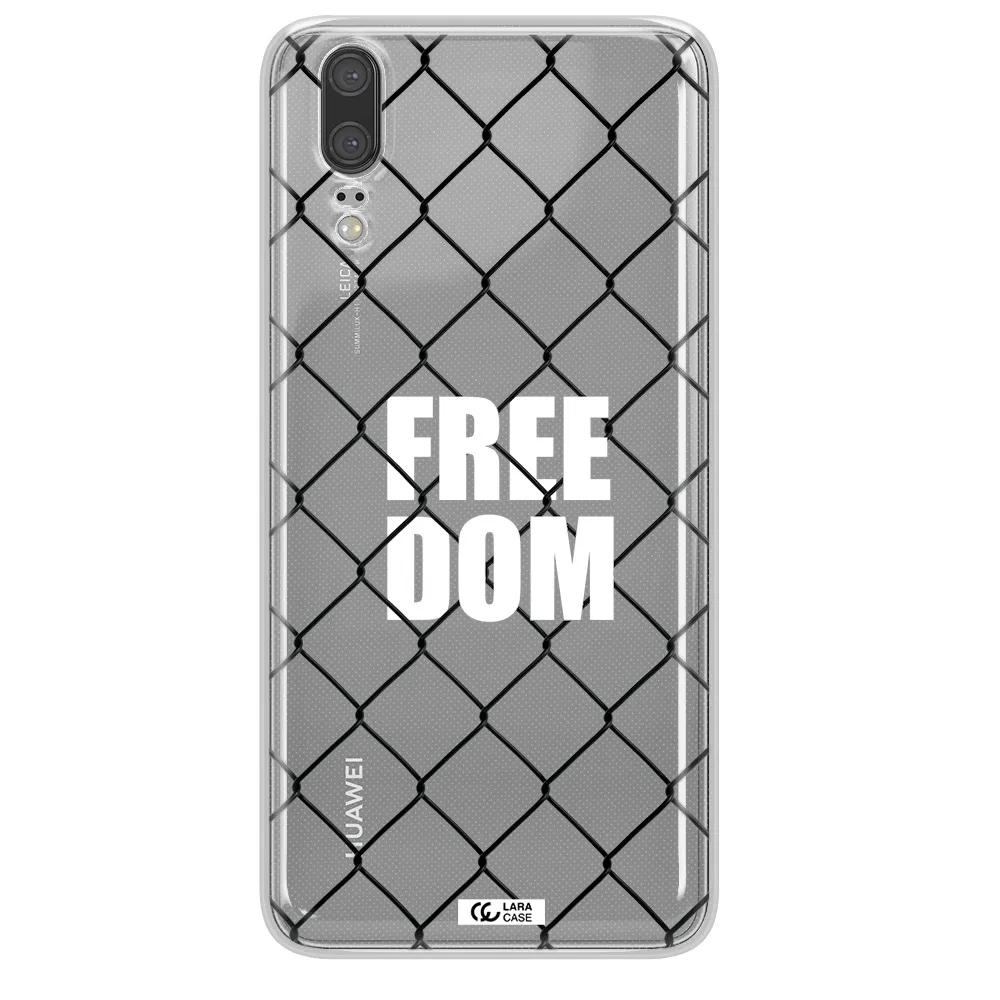 a close-up of a chain link fence Huawei P20 Clear TPU Case