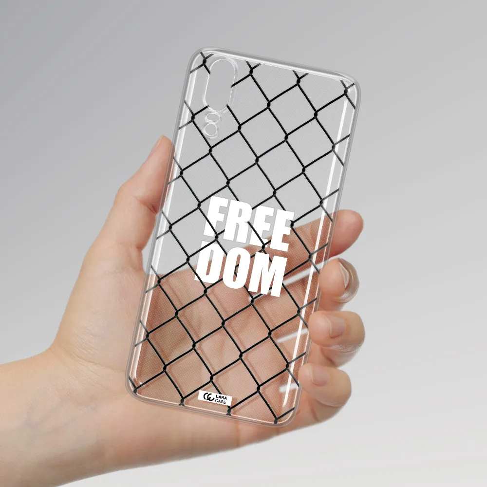 a close-up of a chain link fence Huawei P20 Clear TPU Case