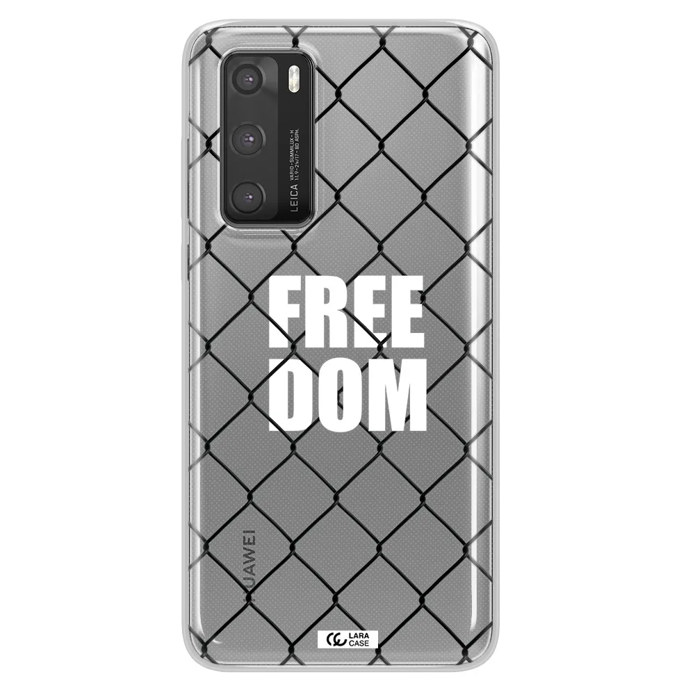 a close-up of a chain link fence Huawei P40 Clear TPU Case