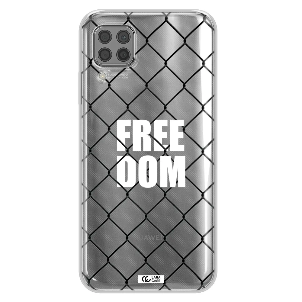 a close-up of a chain link fence Huawei P40 Lite Clear TPU Case