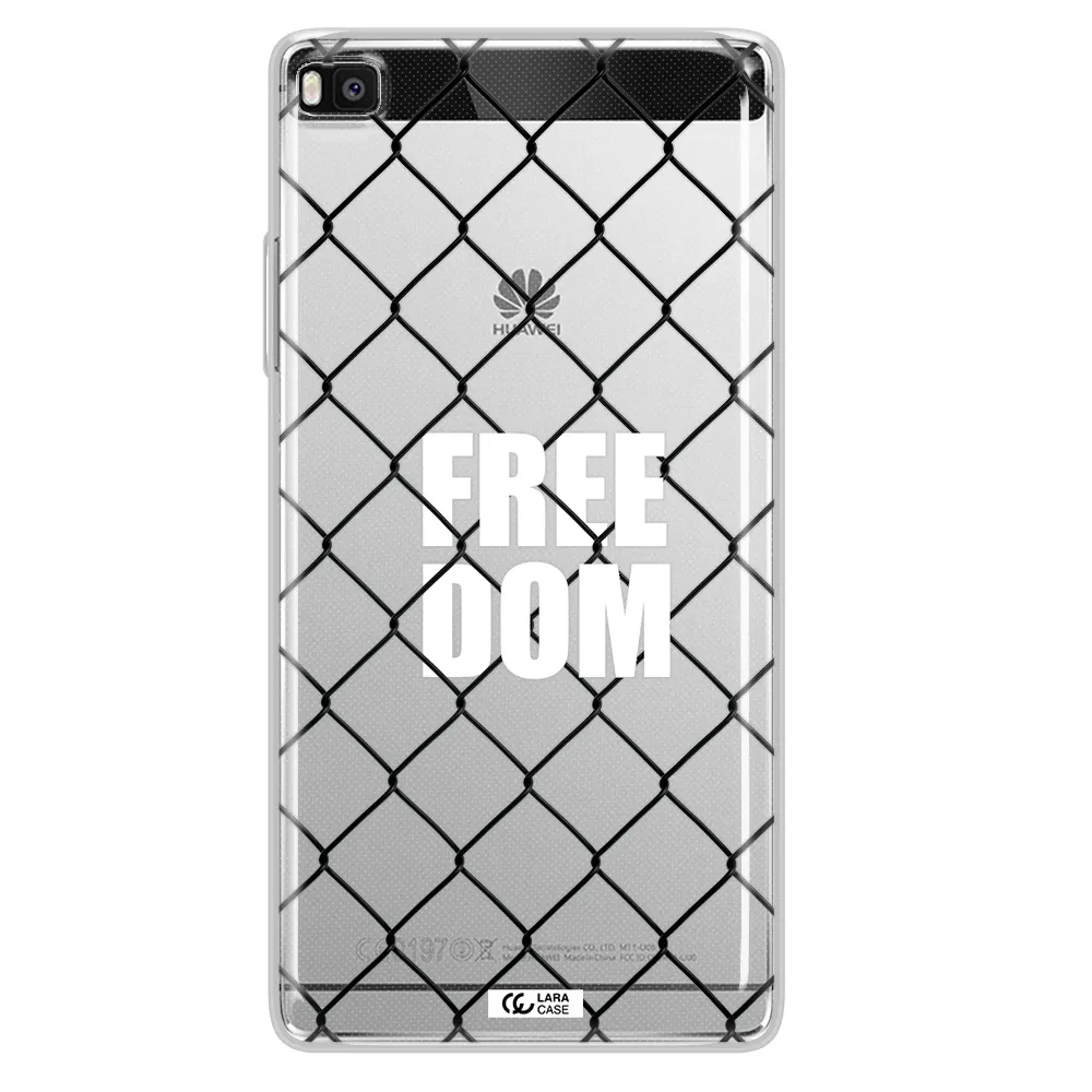 a close-up of a chain link fence Huawei P8 Clear TPU Case