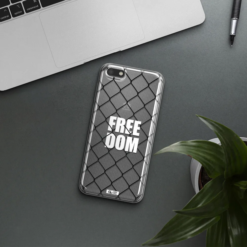 a close-up of a chain link fence Huawei Y5 2018 Clear TPU Case