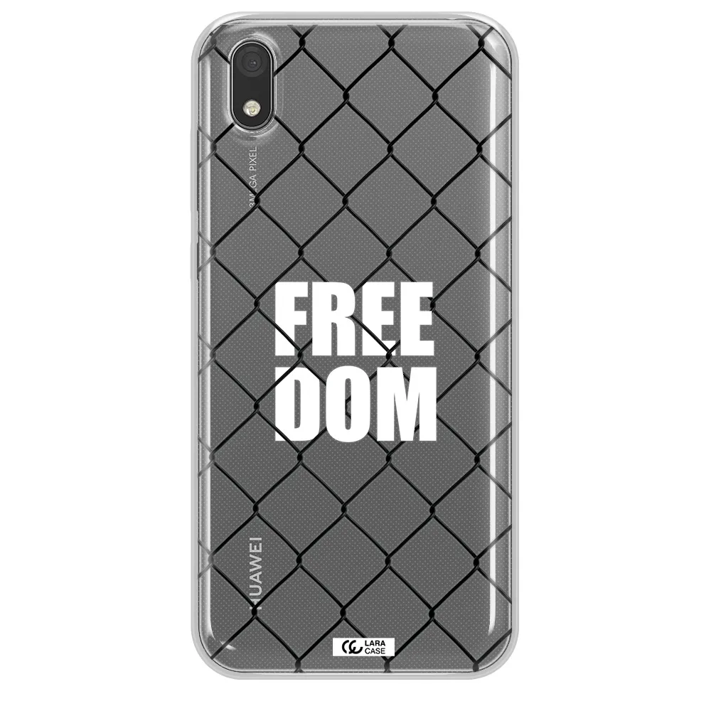 a close-up of a chain link fence Huawei Y5 2019 Clear TPU Case