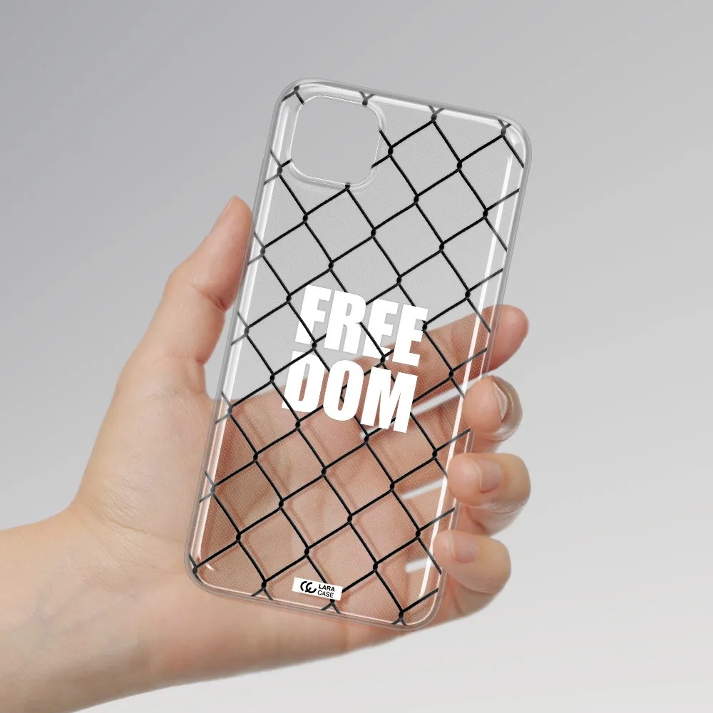 a close-up of a chain link fence Huawei Y5P Clear TPU Case